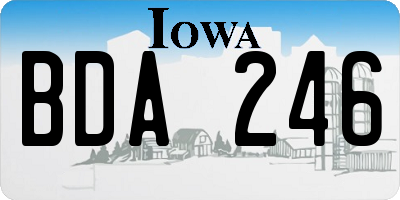 IA license plate BDA246
