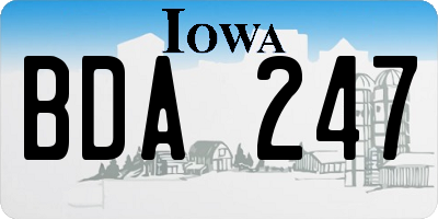 IA license plate BDA247