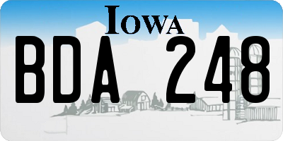 IA license plate BDA248