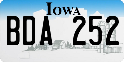 IA license plate BDA252