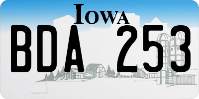 IA license plate BDA253