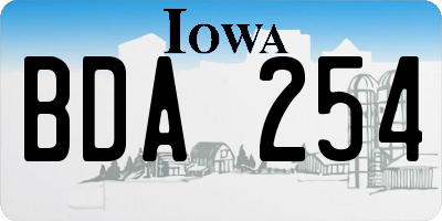 IA license plate BDA254