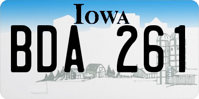 IA license plate BDA261
