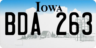 IA license plate BDA263
