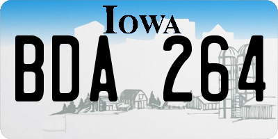 IA license plate BDA264