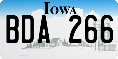 IA license plate BDA266