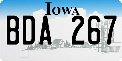 IA license plate BDA267