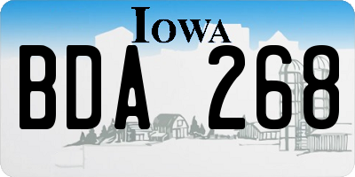 IA license plate BDA268