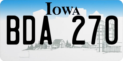IA license plate BDA270