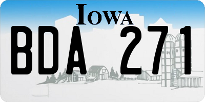 IA license plate BDA271