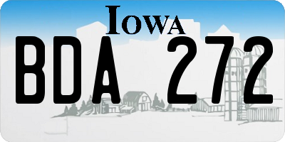 IA license plate BDA272