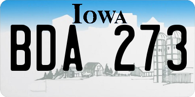 IA license plate BDA273