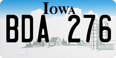 IA license plate BDA276