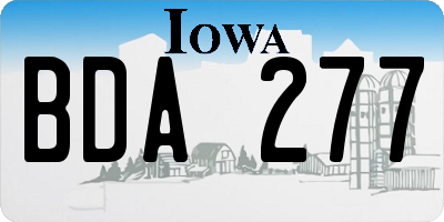 IA license plate BDA277