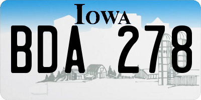 IA license plate BDA278