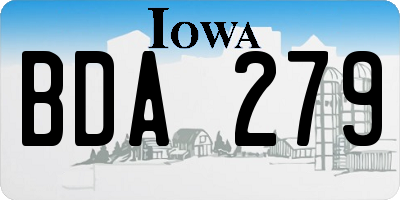 IA license plate BDA279