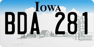 IA license plate BDA281