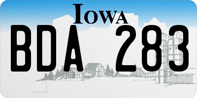 IA license plate BDA283