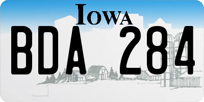 IA license plate BDA284