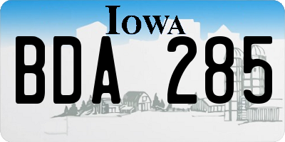 IA license plate BDA285