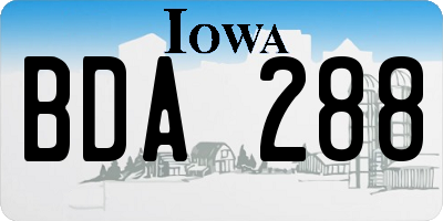 IA license plate BDA288
