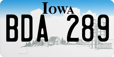 IA license plate BDA289