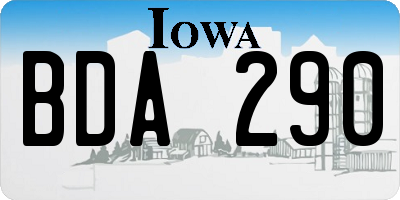 IA license plate BDA290