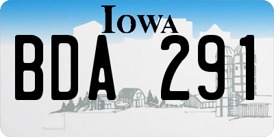 IA license plate BDA291