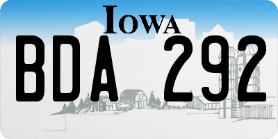 IA license plate BDA292