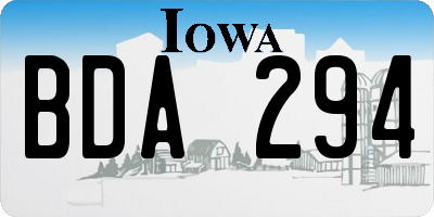IA license plate BDA294