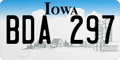 IA license plate BDA297
