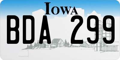 IA license plate BDA299