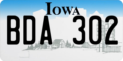 IA license plate BDA302