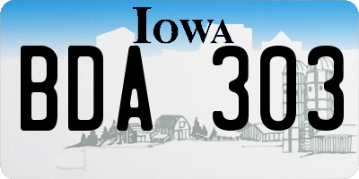IA license plate BDA303