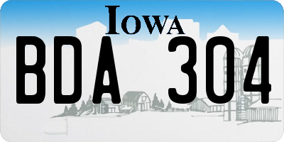 IA license plate BDA304