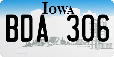 IA license plate BDA306