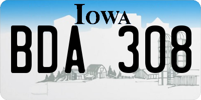 IA license plate BDA308