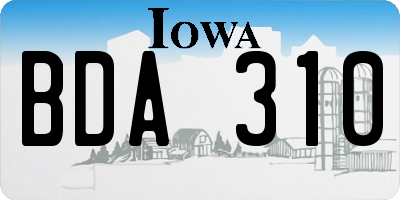 IA license plate BDA310