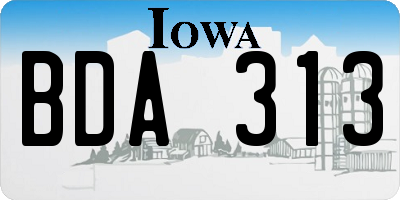 IA license plate BDA313