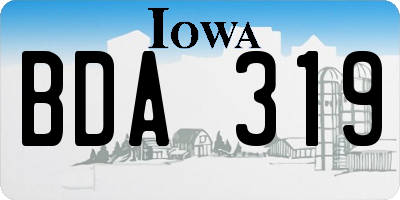 IA license plate BDA319
