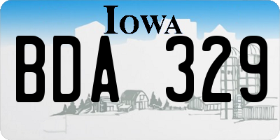 IA license plate BDA329