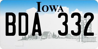IA license plate BDA332