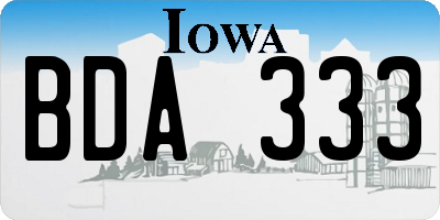 IA license plate BDA333