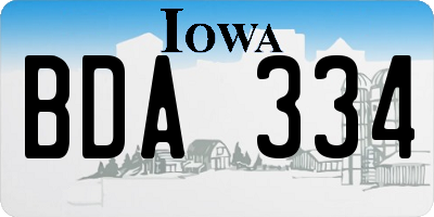 IA license plate BDA334