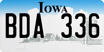 IA license plate BDA336