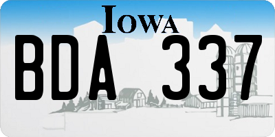 IA license plate BDA337