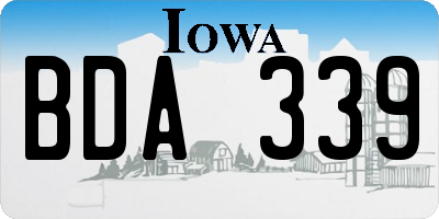 IA license plate BDA339