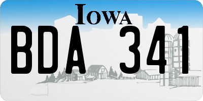 IA license plate BDA341