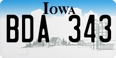 IA license plate BDA343