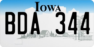 IA license plate BDA344